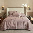 Luxury cream 1400tc pima cotton bedding set bedroom pleated satin