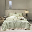Luxury cream and black ice silk embroidered quilt set bedroom comforter