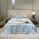Luxury cream and black ice silk embroidered quilt set bedroom comforter