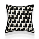 Luxury cream & black camellia jacquard pillow cover living room