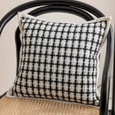 Luxury cream & black camellia jacquard pillow cover living room