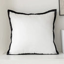 Luxury cream & black camellia jacquard pillow cover living room