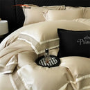 Luxury cream & gold 1000tc luxury embroidery bedding set bedroom