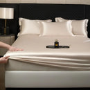 Luxury cream mulberry silk fitted sheet set – bedroom bed linen