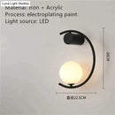 Modern gold luxury creative led bedside wall lamp bedroom sconce