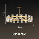 Luxury crystal black gold pendant light living room chandelier