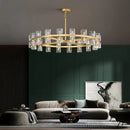 Luxury crystal black gold pendant light living room chandelier