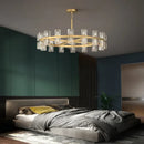 Luxury crystal black gold pendant light living room chandelier