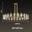 Luxury crystal black gold pendant light living room chandelier