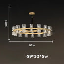 Luxury crystal black gold pendant light living room chandelier