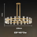 Luxury crystal black gold pendant light living room chandelier