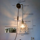Luxury crystal copper led wall sconce for bedroom lighting