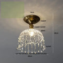 Luxury crystal glass ceiling light bedroom brass teardrop decor