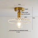 Luxury crystal glass ceiling light bedroom brass teardrop decor