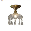 Luxury crystal glass ceiling light bedroom brass teardrop decor