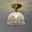 Luxury crystal glass ceiling light bedroom brass teardrop decor