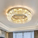 Luxury crystal gold led ring ceiling light dining room chandelier