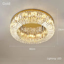 Luxury crystal gold led ring ceiling light dining room chandelier