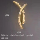 Luxury crystal gold metal wall sconce for living room warm glow