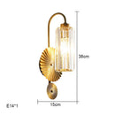 Luxury crystal gold wall lamp for living room and bedroom lighting