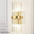 Luxury crystal golden wall lamp bedroom sconce with vertical rods