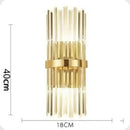Luxury crystal golden wall lamp bedroom sconce with vertical rods