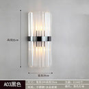 Luxury crystal golden wall lamp bedroom sconce with vertical rods