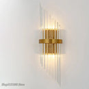 Luxury crystal golden wall lamp living room glass sconce