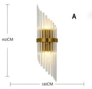 Luxury crystal golden wall lamp living room glass sconce