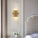 Luxury crystal golden wall lamp living room glass sconce