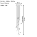Luxury crystal led chandelier water droplet dining room pendant light