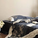 Luxury dark blue bamboo embroidery 1000tc egyptian cotton bedding set
