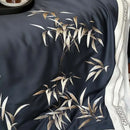 Luxury dark blue bamboo embroidery 1000tc egyptian cotton bedding set