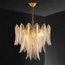 Luxury decorbites glass leaf gold chandelier living room pendant light