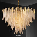 Luxury decorbites glass leaf gold chandelier living room pendant light