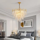 Luxury decorbites glass leaf gold chandelier living room pendant light