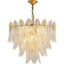 Luxury decorbites glass leaf gold chandelier living room pendant light