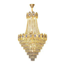 Luxury decorbites gold round chandelier blue crystal stair lights