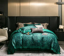 Luxury egyptian cotton leopard print bedding set beige & brown bedroom