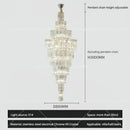Luxury european crystal staircase chandelier for villa living room