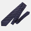 Esino - Silk Jacquard Tie - Midnight Blue and Silver