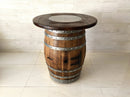 Luxury Wine Barrel Bar Set w/ Pub Table & Wine Barrel Bar Stools - Multi-Use Wine and Whiskey Home Bar Furniture