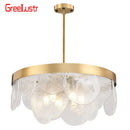 Luxury glass copper led pendant light for dining room