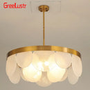 Luxury glass copper led pendant light for dining room
