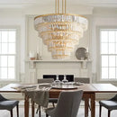 Luxury gold and amber crystal round pendant lights living room