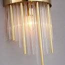 Luxury gold and blue crystal led wall lamp for dining room