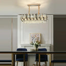Luxury gold and bronze crystal modern pendant light for dining room