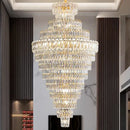Luxury gold and clear crystal chandelier for living room staircase
