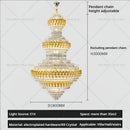 Luxury gold and clear crystal chandelier living room light