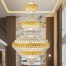 Luxury gold and clear crystal chandelier living room light